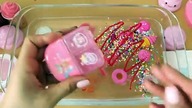 Mixing”Pink Starbucks” Eyeshadow and Makeup,parts,glitter Into Slime!Satisfying Slime Video!★ASMR★