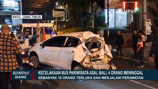 Olah TKP Lanjutan Kecelakaan Bus Pariwisata Asal Bali di Madiun yang Tewaskan 4 Orang