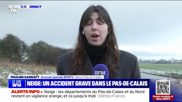 Neige dans le Pas-de-Calais: trois blessés dont deux graves dans un accident à Marck