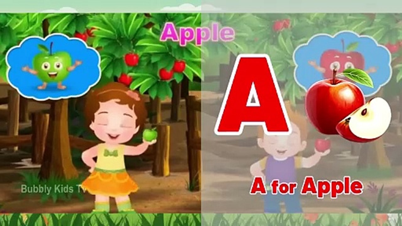 A for apple kids learning video
