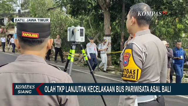 Polda Jawa Timur Gelar Olah TKP Lanjutan Kecelakaan Bus Pariwisata di Batu
