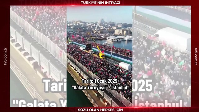 Direniş Çadırı: Galata’da Filistin için halkı yürüyüşe çağıranlar Ceyhan’dan akan petrolü görmüyorlar mı?