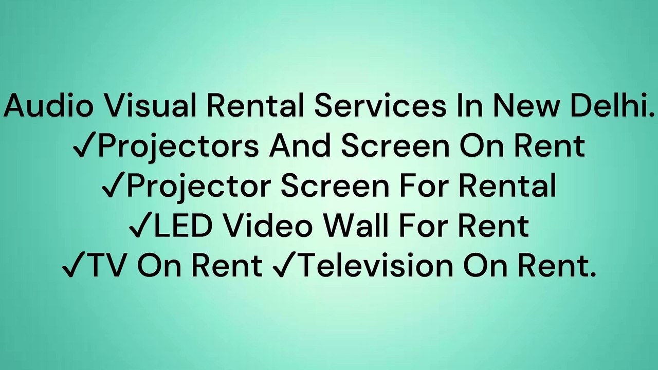 Audio Visual Rental Services In New Delhi (₹0 Cost Delivery)