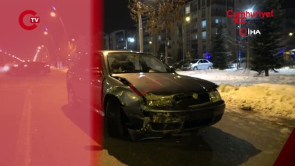 Erzurum'da 3 araç birbirine girdi... Yaralılar var!