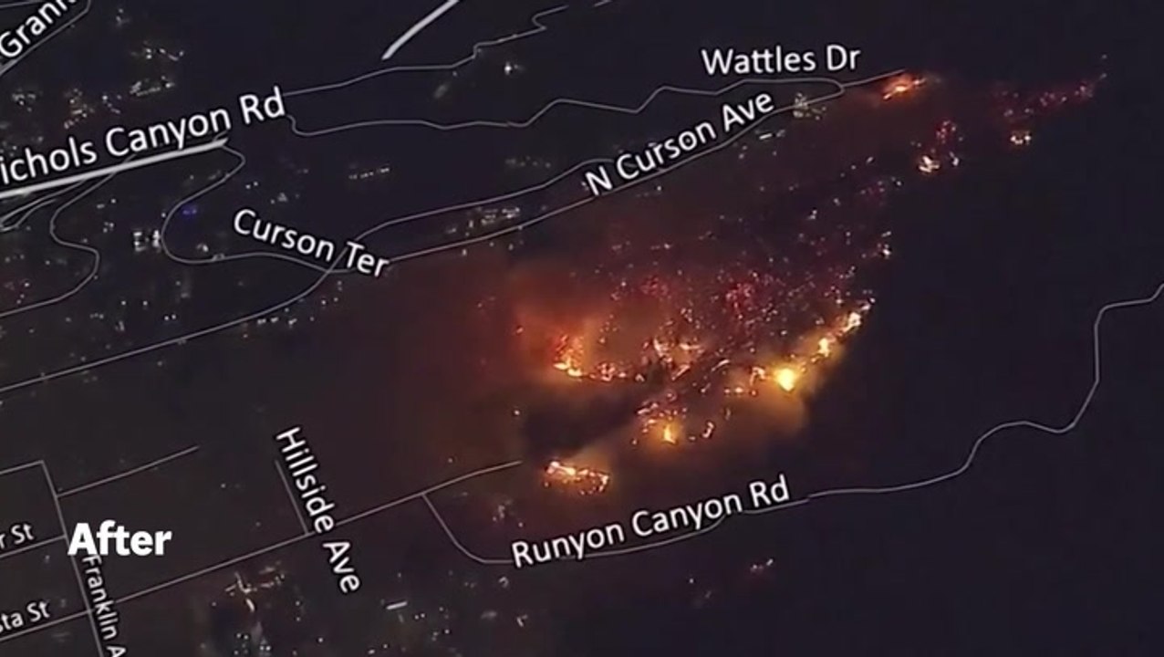 Before and after: Piles of ash line streets in videos showing extent of devastation caused by LA fires