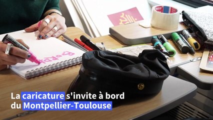 Des dessinateurs de presse prennent le train pour "sensibiliser" à la caricature