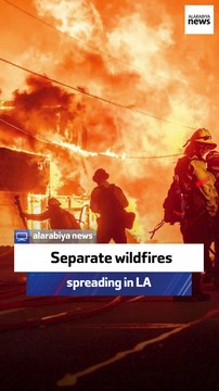 Separate wildfires spreading in LA