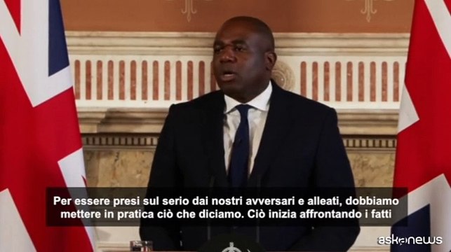 Lammy: Trump ha ragione su spesa Difesa Ue, Regno Unito verso 2,5%