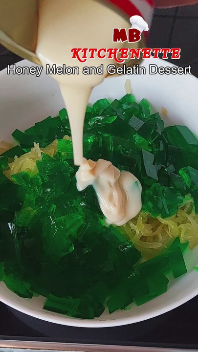 Honeymelon 🍈 🍉 fruit salad dessert 🍨 🥧 Refreshing Honeydew Melon Gelatin Delight
