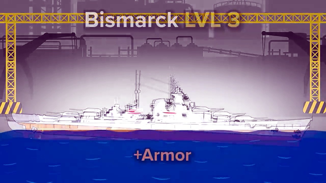 ⚓Bismarck Level Up _ Battleship Animation