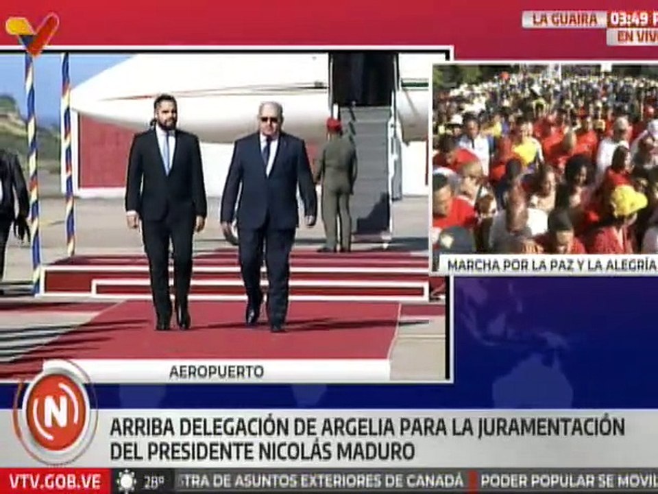 Llega a Venezuela delegación de Argelia para participar en la juramentación del Pdte. Nicolás Maduro