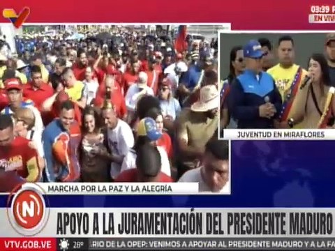 Caracas | Jóvenes venezolanos ratifican su apoyo a la juramentación del presidente Nicolás Maduro