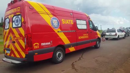 Engavetamento deixa motorista ferida em Cascavel