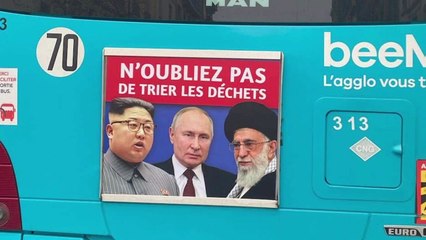 프랑스서 김정은·푸틴·하메네이 '분리수거' 포스터 논란 / YTN