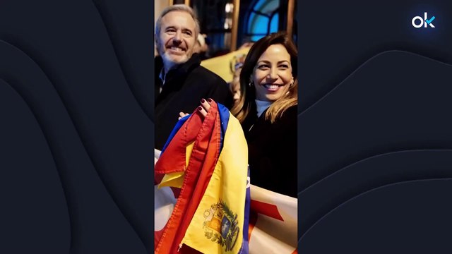 Azcón y Chueca dan su apoyo a Corina Machado en la concentración en Zaragoza- ¡Viva Venezuela libre!