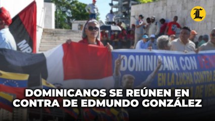 Dominicanos se reúnen en la Plaza Bolívar en contra de Edmundo González en RD