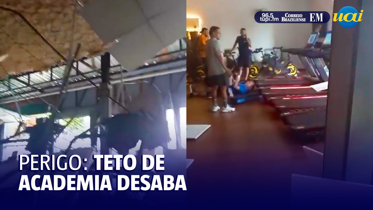 Parte do teto desaba em academia de BH