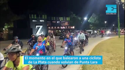 El momento en que balearon a una ciclista de La Plata cuando volvían de Puna Lara