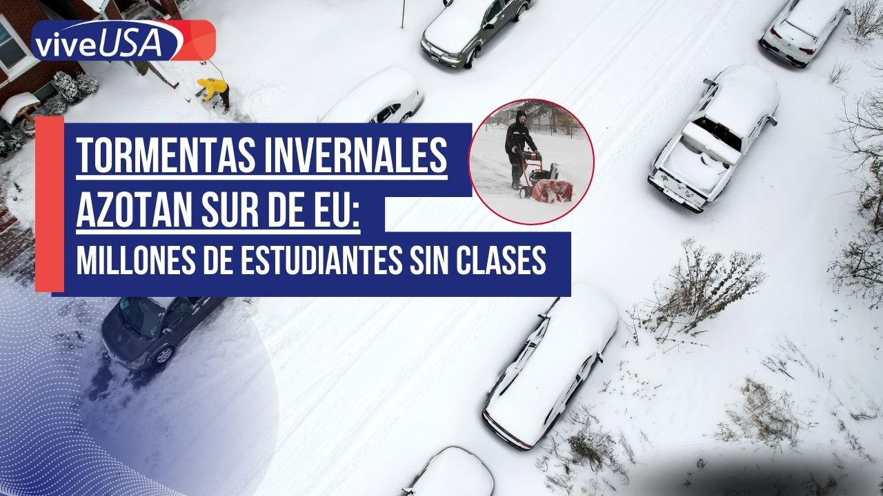 Tormentas invernales azotan sur de EU: millones de estudiantes sin clases