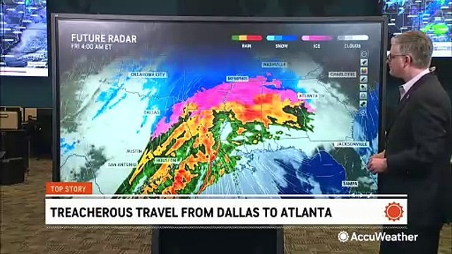 Wintry weather spreads across the South