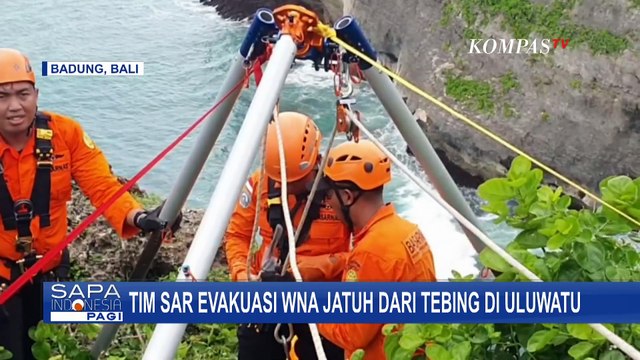 Proses Evakuasi WNA Tewas Terjatuh dari Tebing Uluwatu, Medan Sulit Jadi Kendala