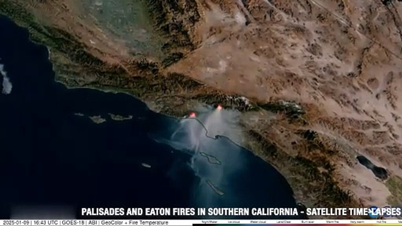Palisades and Eaton fires in California seen from space in new time-lapse