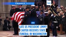 US President Joe Biden delivers eulogy at late president Jimmy Carter's state funeral in Washington
