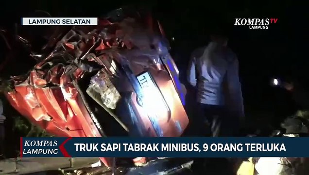 Rem Blong! Truk Sapi Tabrak Minibus, 9 Orang Terluka