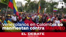 Venezolanos en Colombia protestan en rechazo a la toma de posesión de Nicolás Maduro