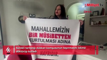 'Mahallemizin bir musibetten kurtulması hayrıdır' yazılı pankart asıp, lokma döktürdü