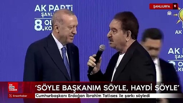 Cumhurbaşkanı Erdoğan İbrahim Tatlıses ile şarkı söyledi