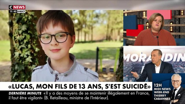 En larmes, la mère de Lucas, adolescent vosgien qui s’est suicidé à 13 ans, témoigne dans Morandini Live : Une partie de moi est morte. Elle est partie avec lui - VIDEO