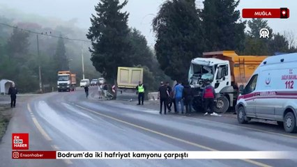 Muğla Bodrum'da iki hafriyat kamyonu