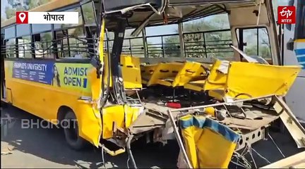 कॉलेज बस को ट्रक ने मारी पीछे से जोरदार टक्कर, 1 छात्र की मौत 2 गंभीर, कई स्टूडेंट्स घायल