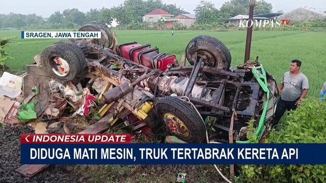 Diduga Mati Mesin, Truk Tertabrak Kereta Api Sancaka di Perlintasan Nguwer