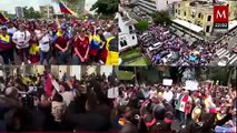 Venezolanos protestan contra investidura de Nicolás maduro