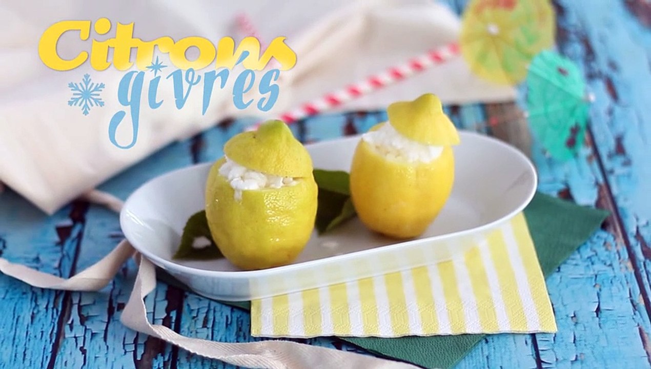 Gefrorene zitrone, ein erfrischendes sorbet