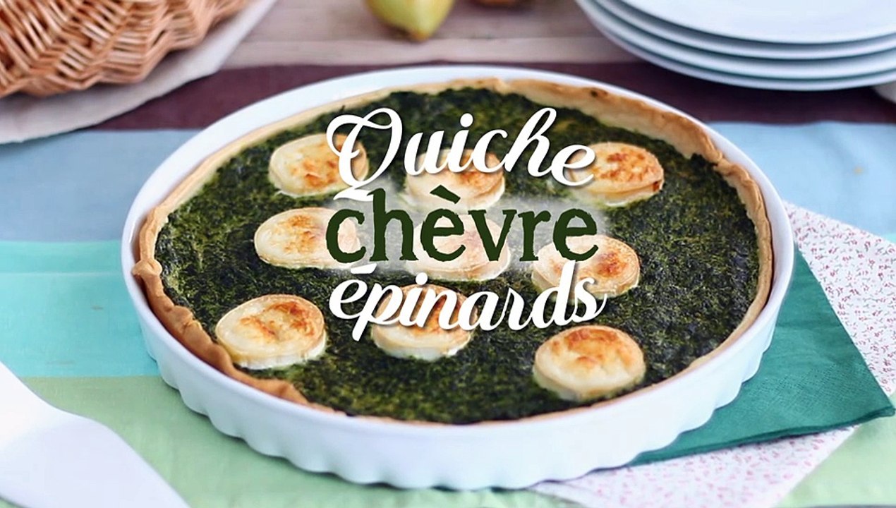 Quiche mit spinat und ziegenkäse