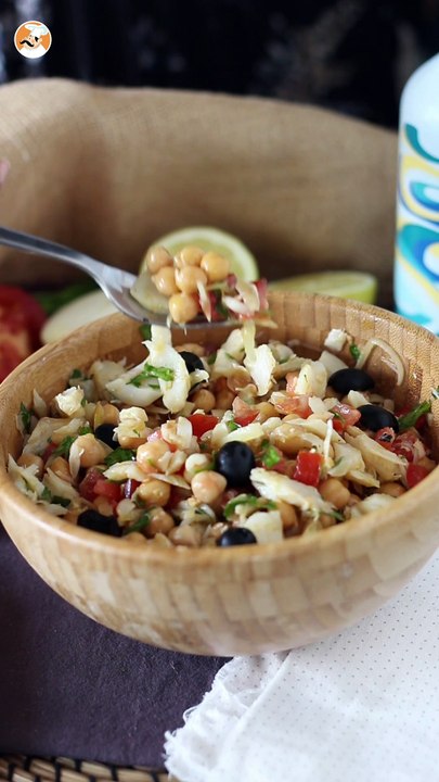 Kichererbsensalat mit kabeljau