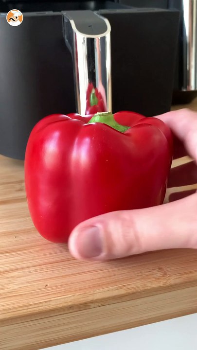 Gebratener paprikasalat in der heißluftfritteuse