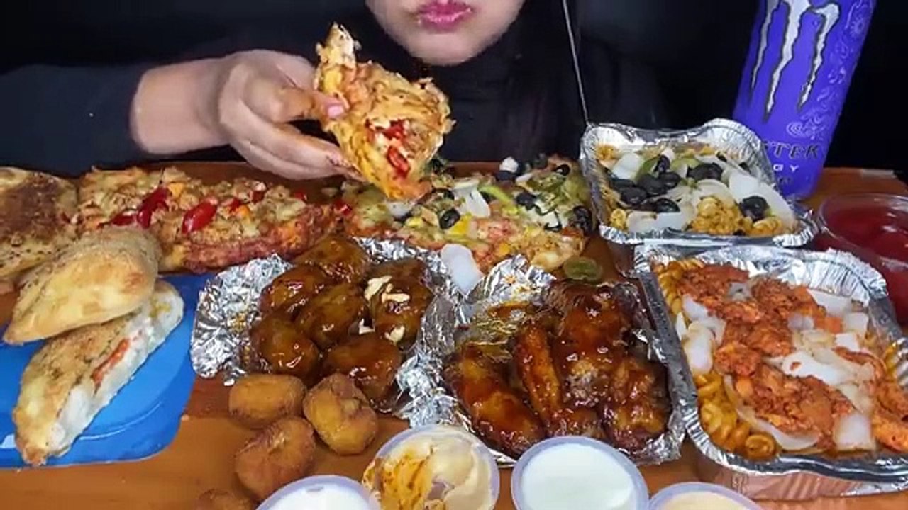 ASMR_DOMINO S FULL MENU,BBQ CHICKEN WINGS,GARLIC BREAD,PASTA,PIZZA,TACO MEXICANA _FOOD VIDEOS_