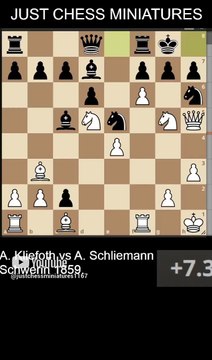 A. Kliefoth defeats Adolph Schliemann with a Queen checkmate