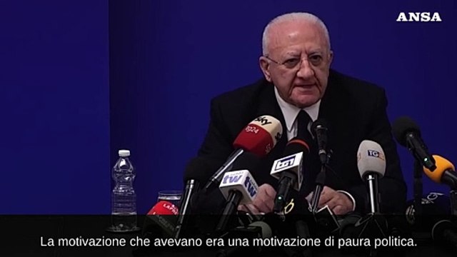 De Luca: Il Governo ha paura degli elettori sul terzo mandato
