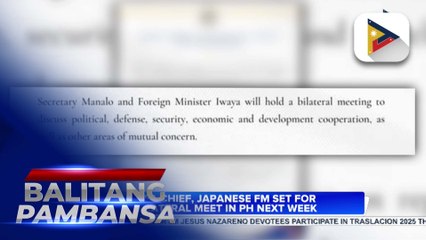 DFA chief, Japanese FM set for bilateral meet in PH next week