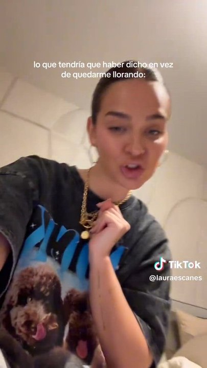 Laura Escanes se hace viral imitando el audio a su ex