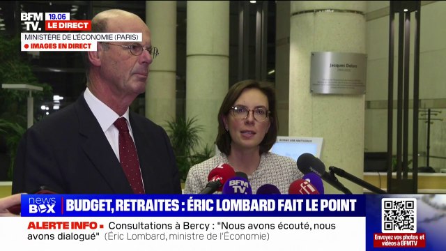 Consultations à Bercy: Éric Lombard salue l'esprit de responsabilité et de transparence des partis reçus