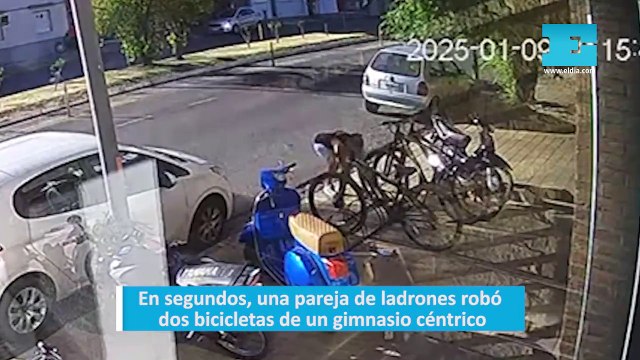 En segundos, una pareja de ladrones robó dos bicicletas de un gimnasio céntrico