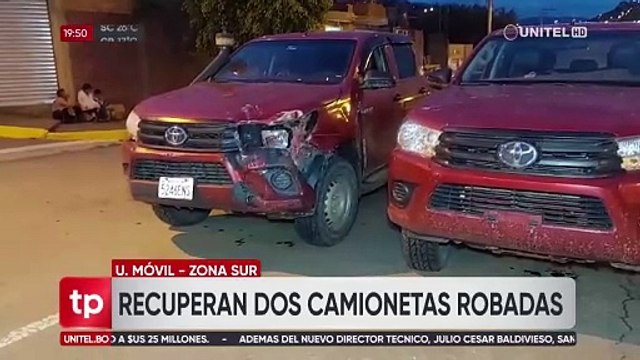 Recuperan en Cochabamba dos camionetas robadas en Chile; los vehículos tienen impactos de bala