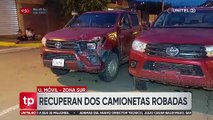 Recuperan en Cochabamba dos camionetas robadas en Chile; los vehículos tienen impactos de bala