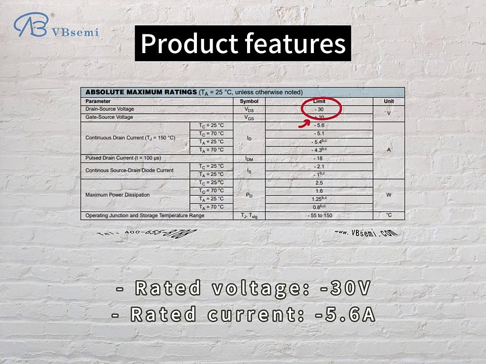 DTS3401A-VB is a SOT23 package P-Channel field effect MOS tube